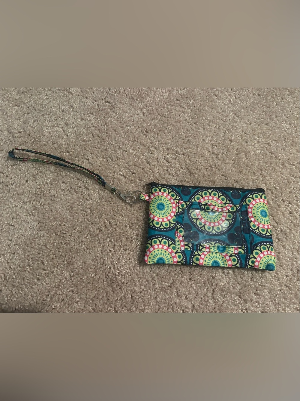 Patterned Wristlet - Blue Green Multicolor